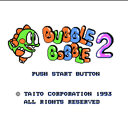 Bubble Bobble 2 title screen for Famicom